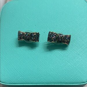 Kate Spade Glitter Bow Earrings - Multicolor and Gold
